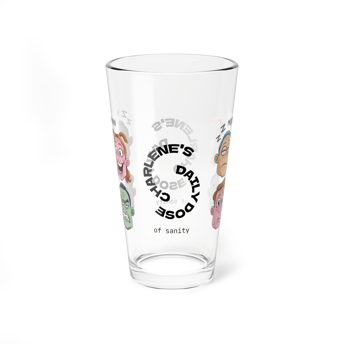 Mood: Human - Personalized Funny Pint Glass, Sassy Drinkware with Attitude, Daily Dose of Attitude and Humor
