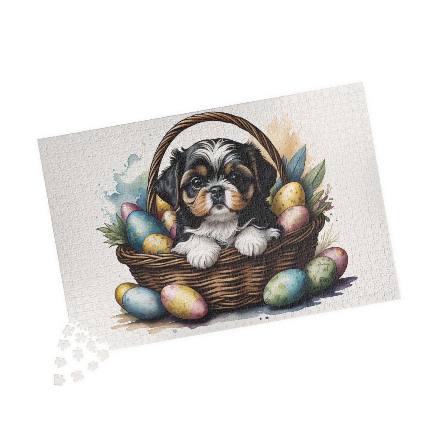 Shih Tzu (Tricolor) Easter Puppy Puzzle - Dog Lovers, Mental Health Benefits, Holiday Fun, Mindfulness, Stress Relief, Festive Gift