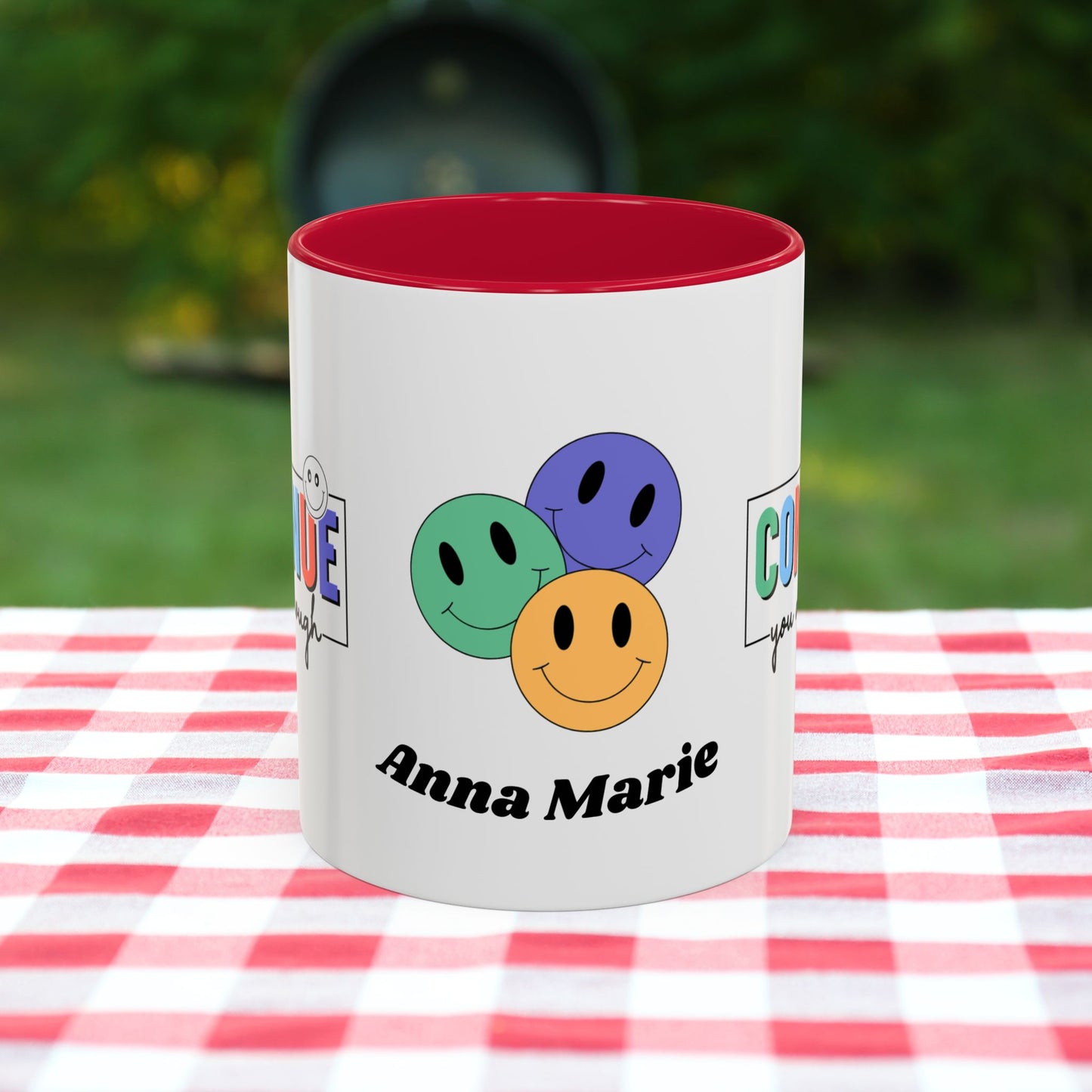 Continue, You Are Enough - Custom Retro Motivational Mug for Mental Health Support & Emotional Resilience