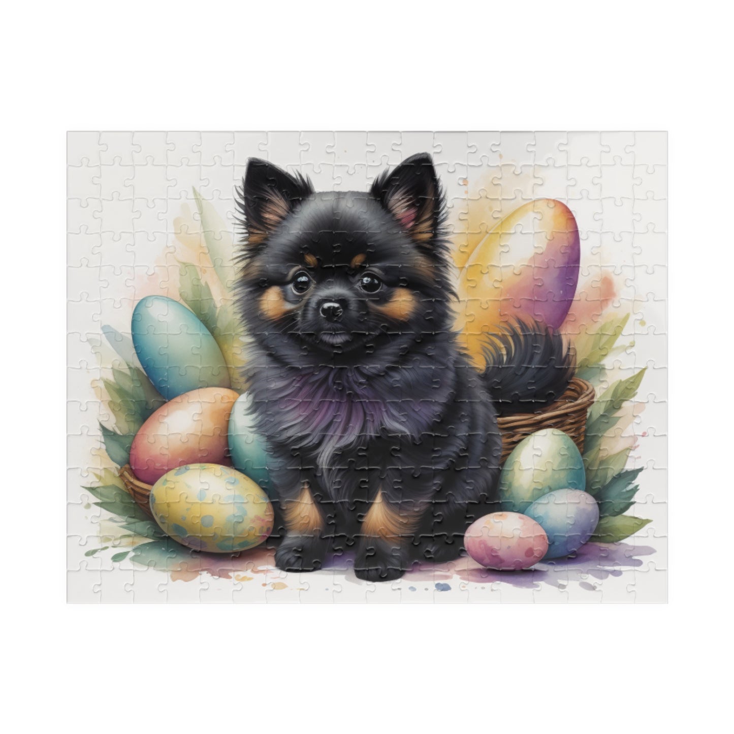 Pomeranian (Black & Tan) Easter Puppy Puzzle - Dog Lovers, Mental Health Benefits, Holiday Fun, Mindfulness, Stress Relief, Festive Gift