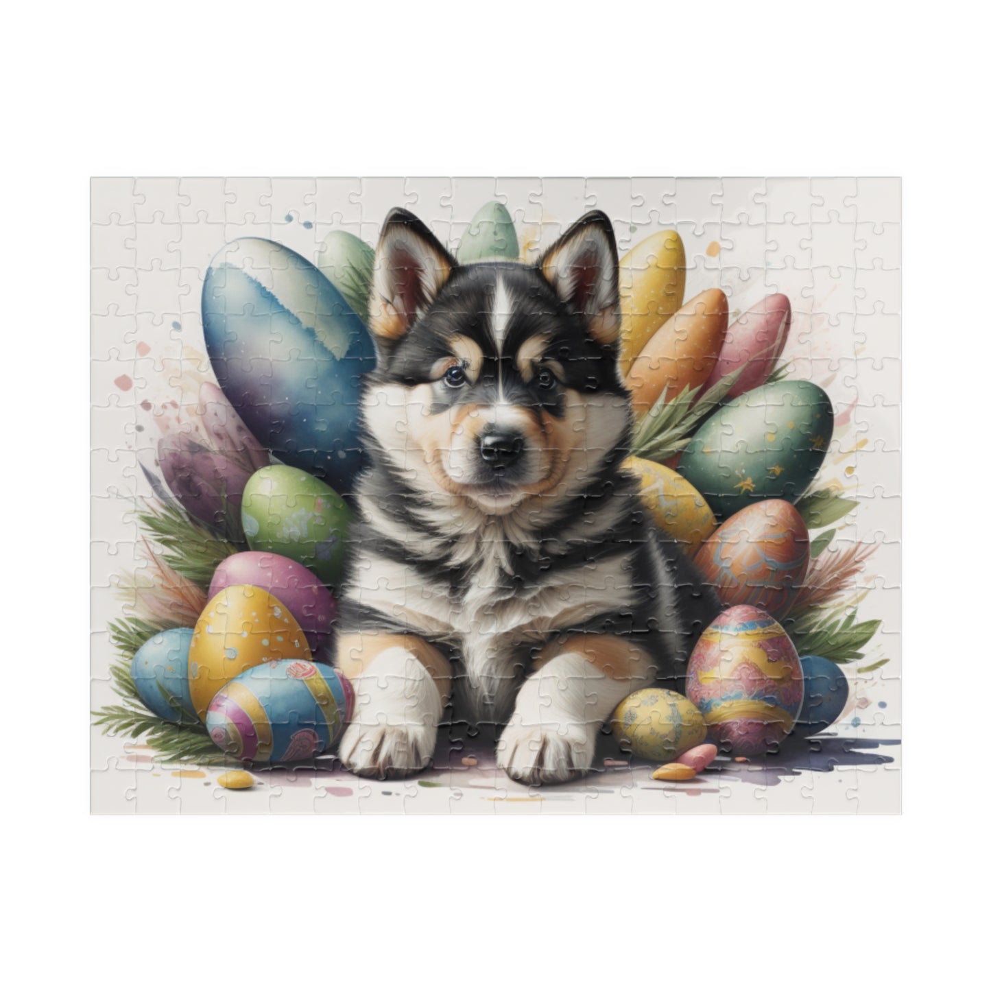 Alaskan Malamute Easter Puppy Puzzle - Dog Lovers, Mental Health Benefits, Holiday Fun, Mindfulness, Stress Relief, Festive Gift
