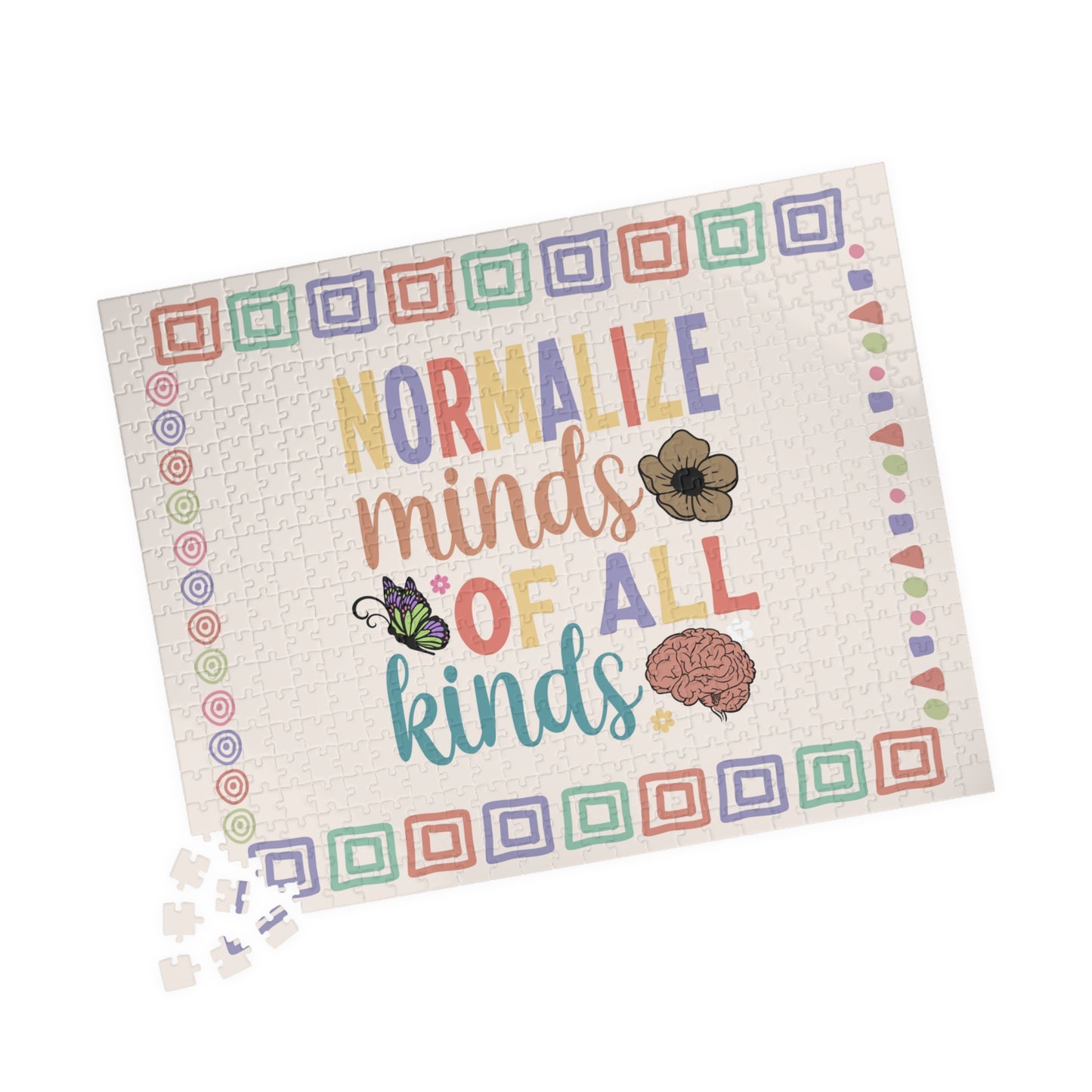 Normalize Minds Of All Kinds - Mental Health Quote Puzzle