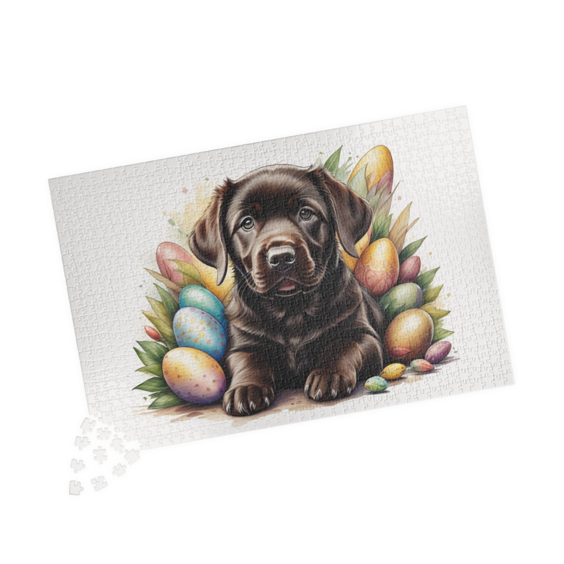 Chocolate Labrador Easter Puppy Puzzle - Dog Lovers, Mental Health Benefits, Holiday Fun, Mindfulness, Stress Relief, Festive Gift