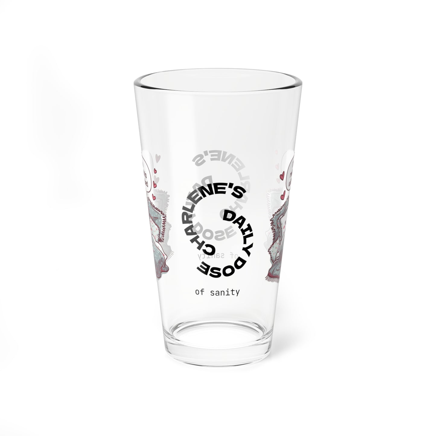 "I’m In A Relationship With My Bed" personalized funny pint glass with attitude and daily humor for sleep lovers.