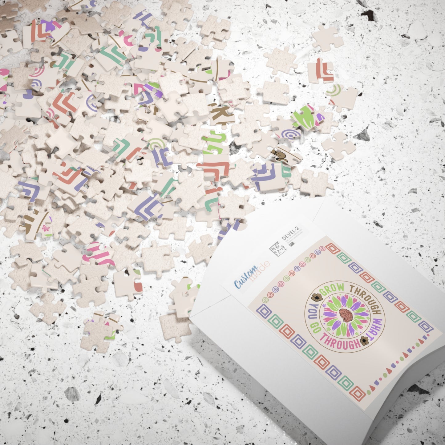 Grow Through What You Go Through - Mental Health Quote Puzzle