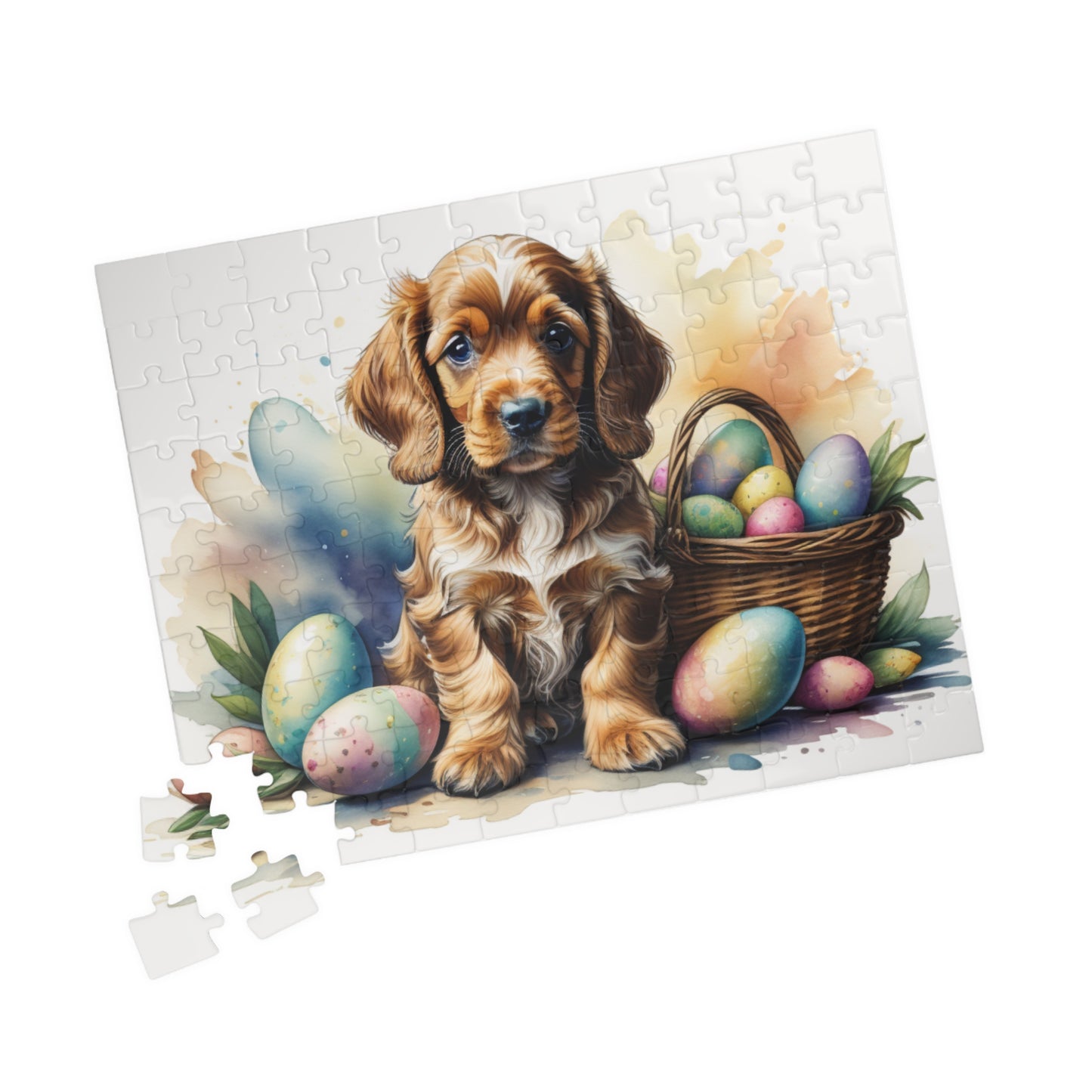 Cocker Spaniel (Golden) Easter Puppy Puzzle - Dog Lovers, Mental Health Benefits, Holiday Fun, Mindfulness, Stress Relief, Festive Gift
