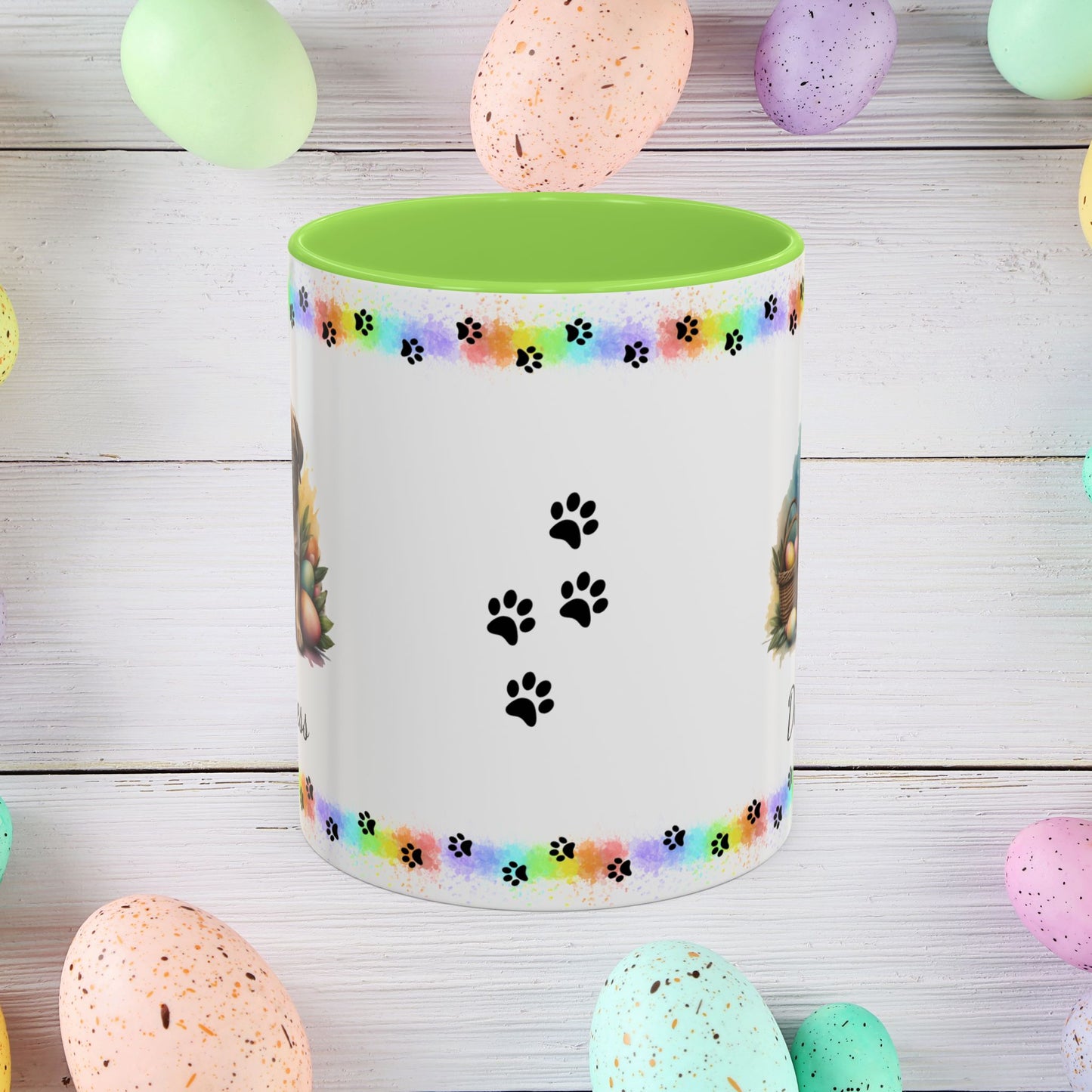 English Mastiff Easter puppy coffee mug, personalized cute dog gift for mental health support, perfect for coffee or tea