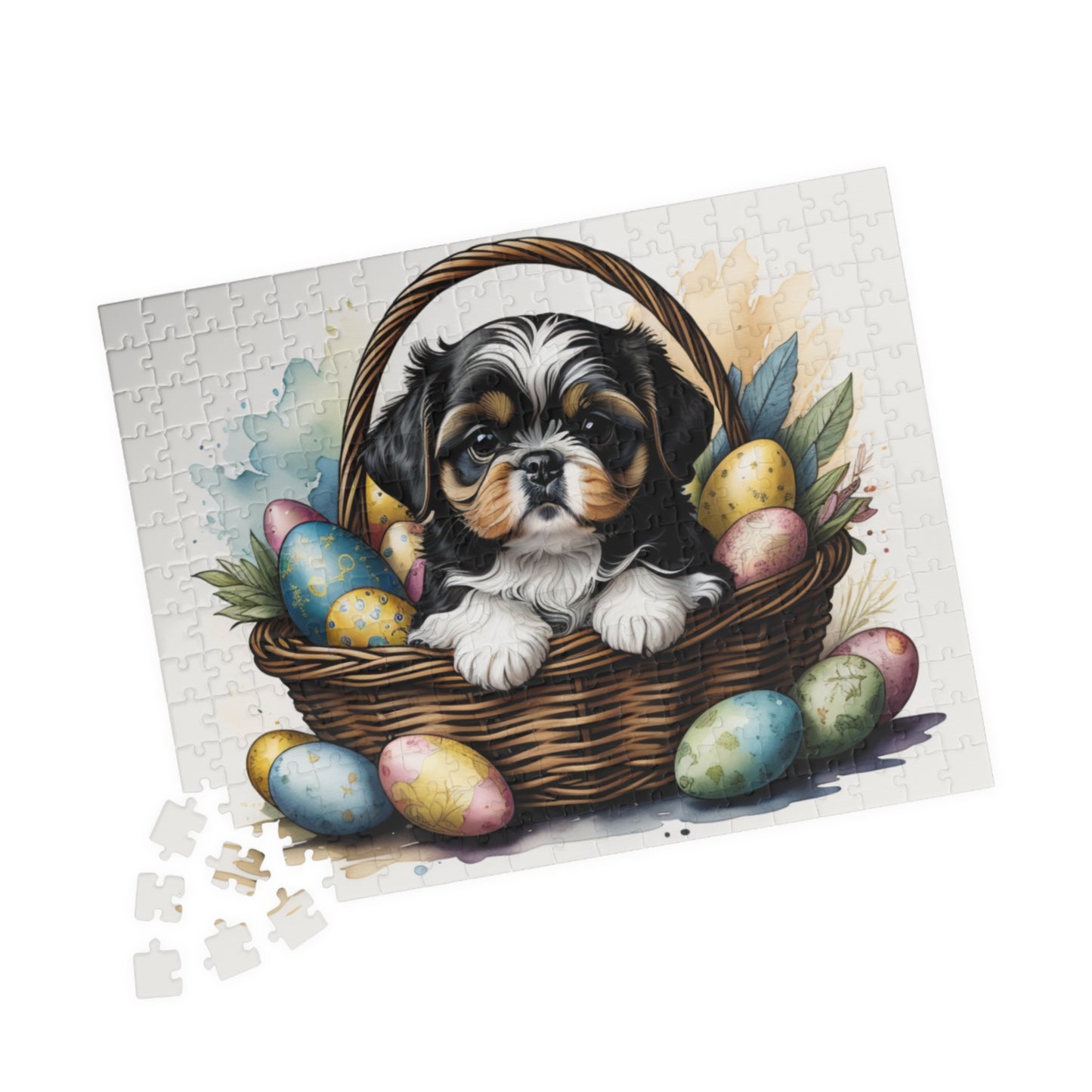 Shih Tzu (Tricolor) Easter Puppy Puzzle - Dog Lovers, Mental Health Benefits, Holiday Fun, Mindfulness, Stress Relief, Festive Gift