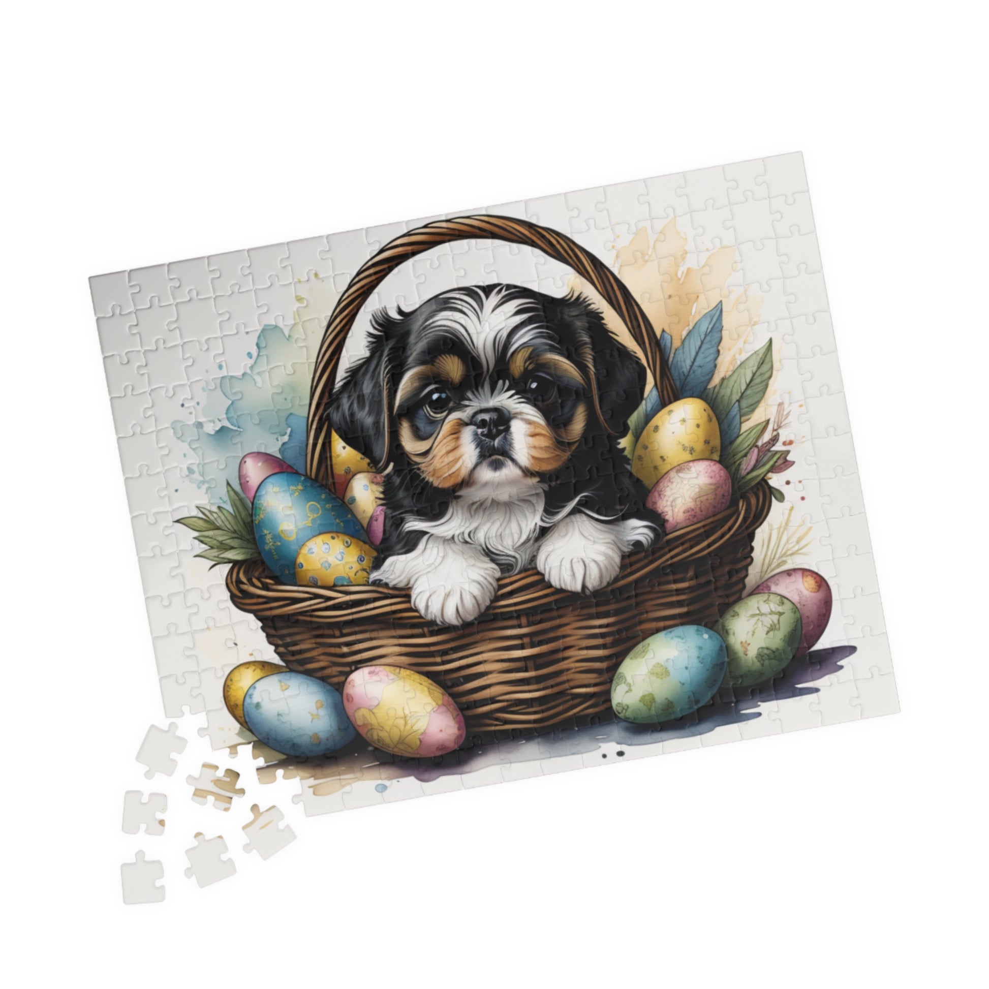 Shih Tzu (Tricolor) Easter Puppy Puzzle - Dog Lovers, Mental Health Benefits, Holiday Fun, Mindfulness, Stress Relief, Festive Gift
