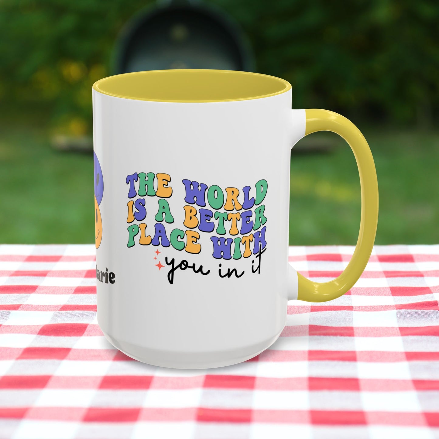The World is a Better Place with You in It - Custom Retro Inspirational Wellness Mug for Mental Health Support