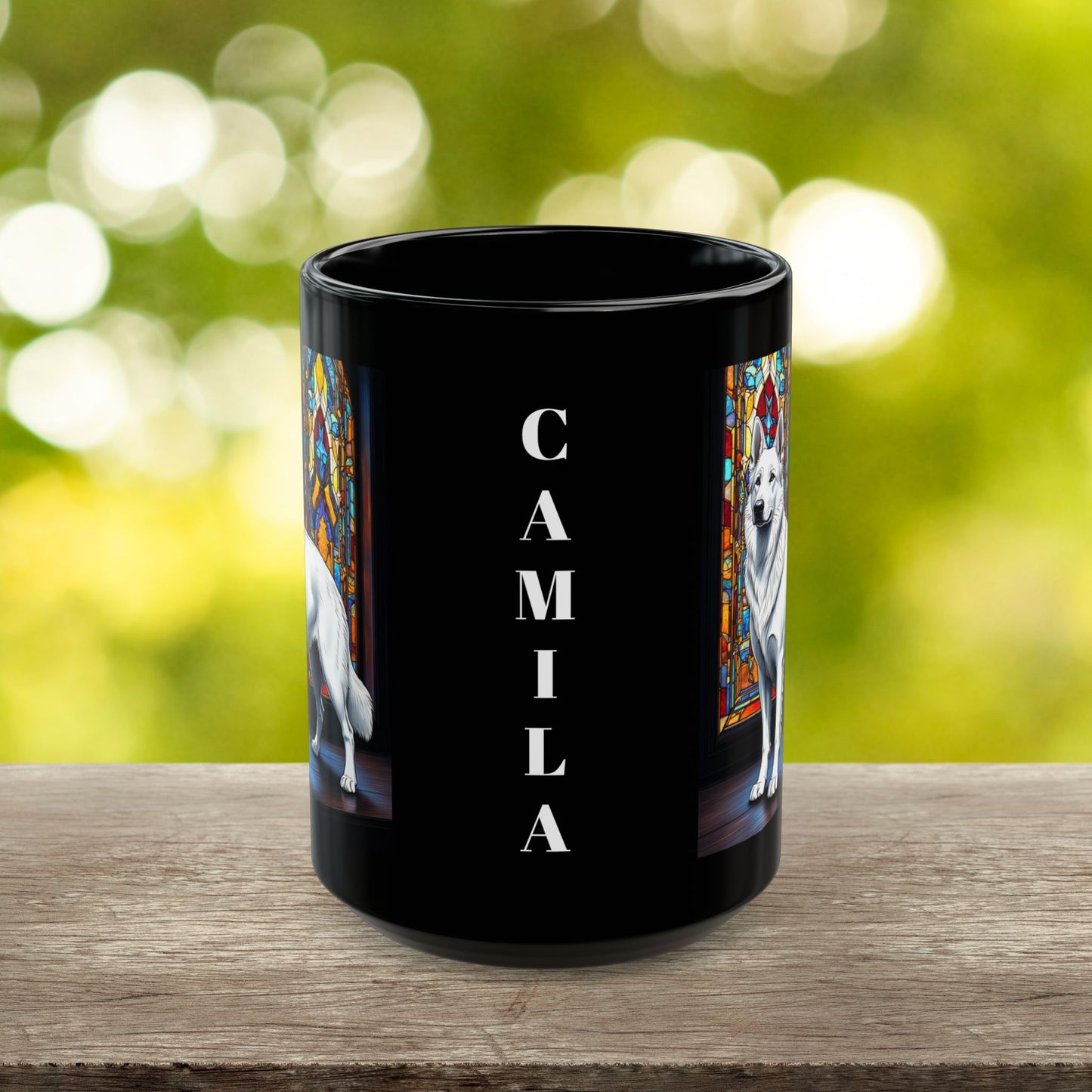 German Shepherd White personalized dog mug, custom coffee cup gift for pet parents