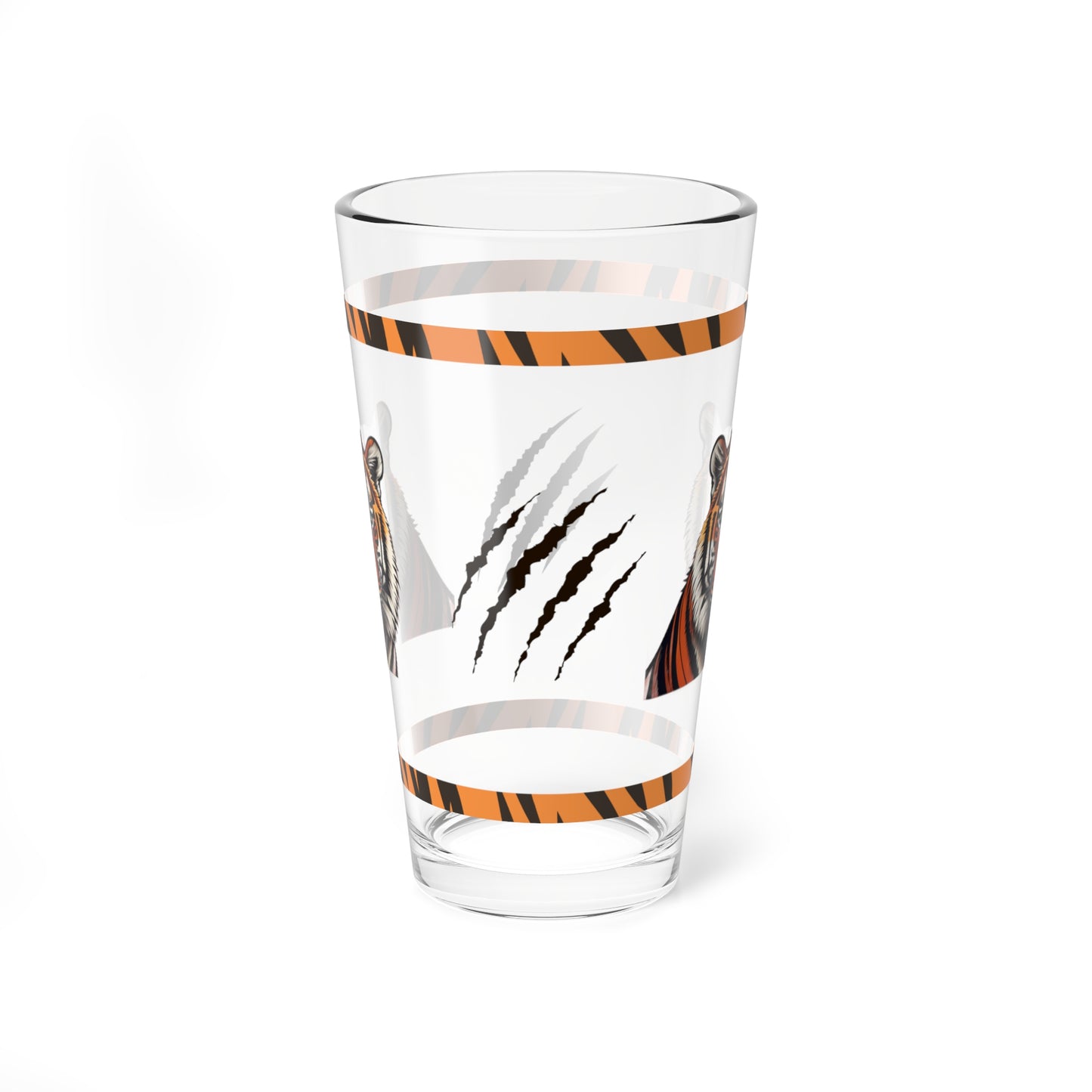 Strength Unleashed 16oz Tiger Pint Glass - Inspiring Strength, Courage, and Empowerment