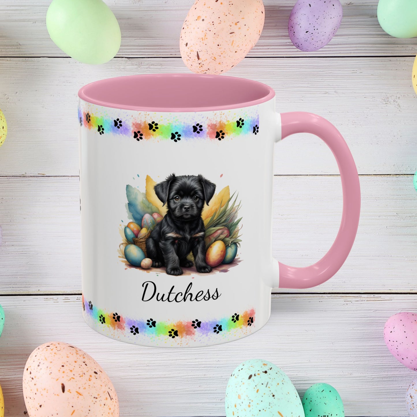 Affenpinscher Easter puppy coffee mug, personalized cute dog gift for mental health support, cozy drinkware