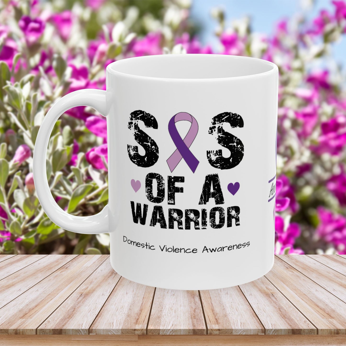 Sis of a Warrior mug - DV support mug with empowering message and custom personalization