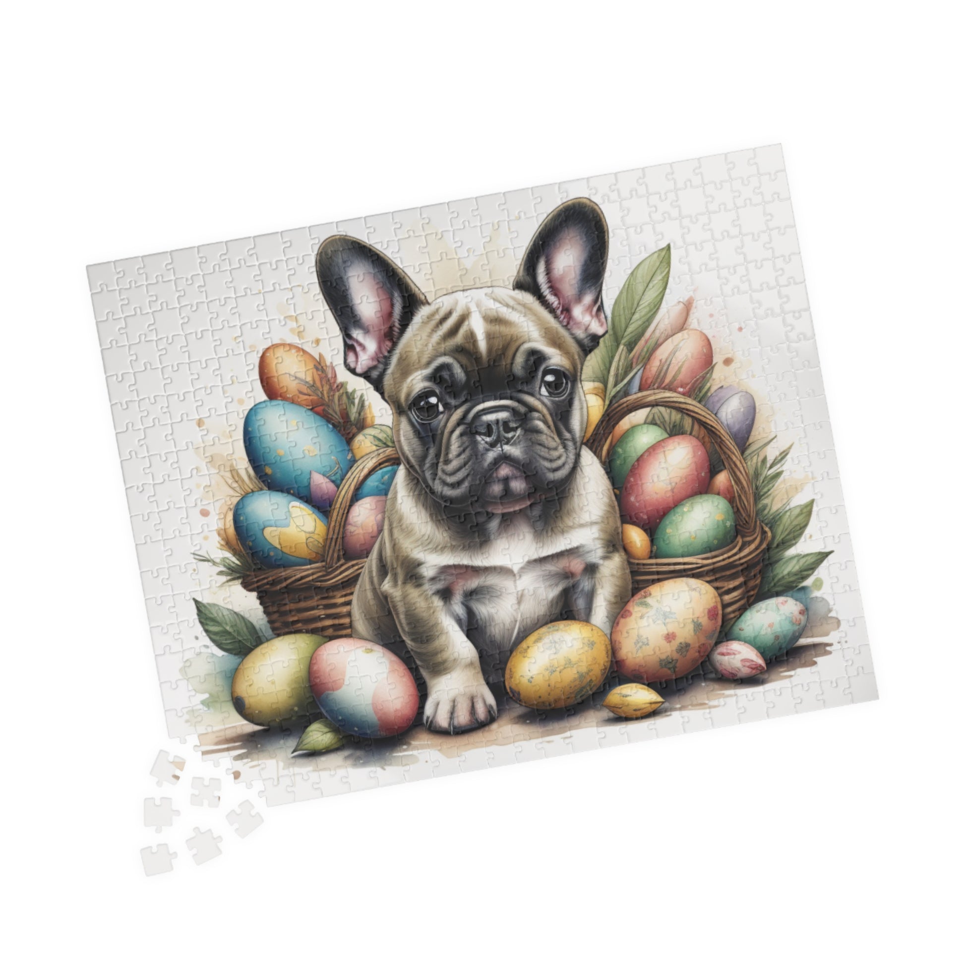 French Bulldog (Brindle) Easter Puppy Puzzle - Dog Lovers, Mental Health Benefits, Holiday Fun, Mindfulness, Stress Relief, Festive Gift