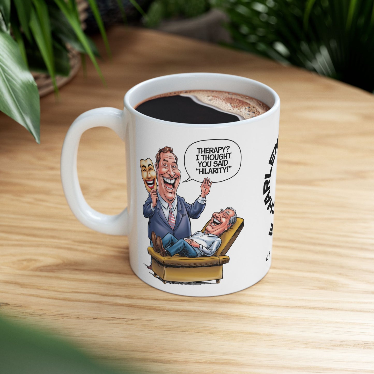 Therapy? I Thought You Said "Hilarity!" Funny Mental Health Mug, Stylish Ceramic Coffee Cup, Positive Affirmation Gift, Anxiety Relief, Self-Care Mug, Therapist Office Décor