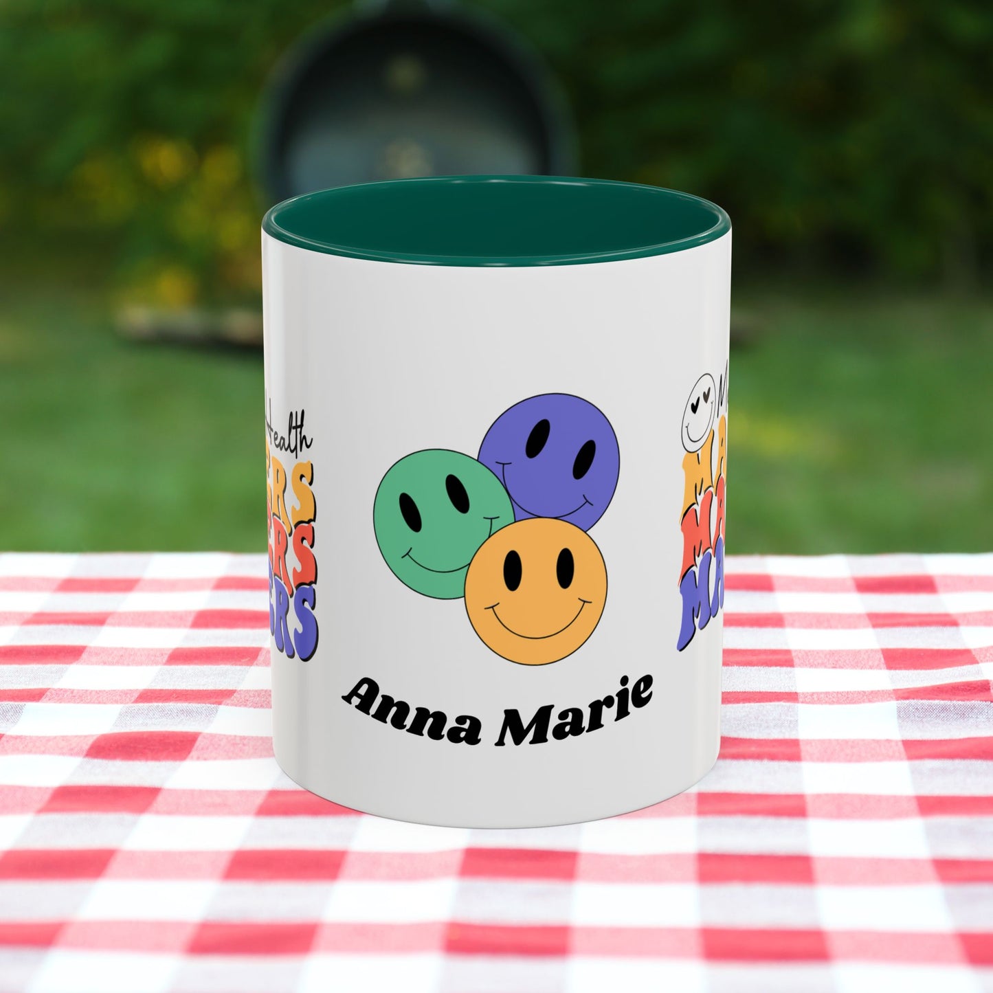 Mental Health Matters - Custom Retro Uplifting Mug for Mental Health Support & Emotional Well-Being