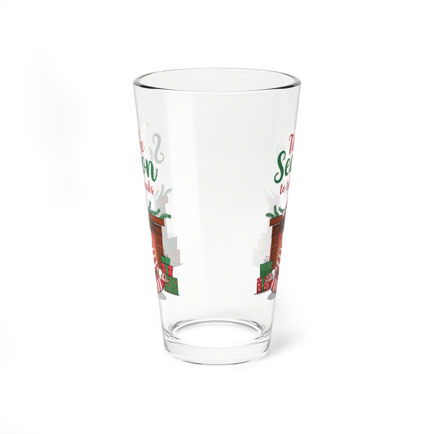 Tis The Season To Take Breaks, Christmas Pint Glass, 16oz