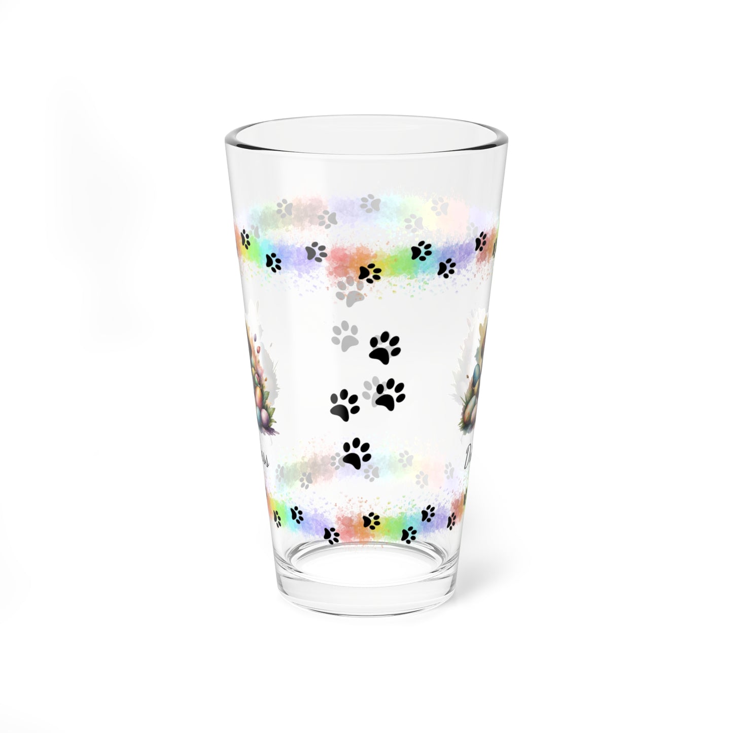 Beagle Personalized Easter Puppy 16oz Pint Glass - Custom Dog Design, Mental Health Gift, Easter Décor, and Festive Celebrations