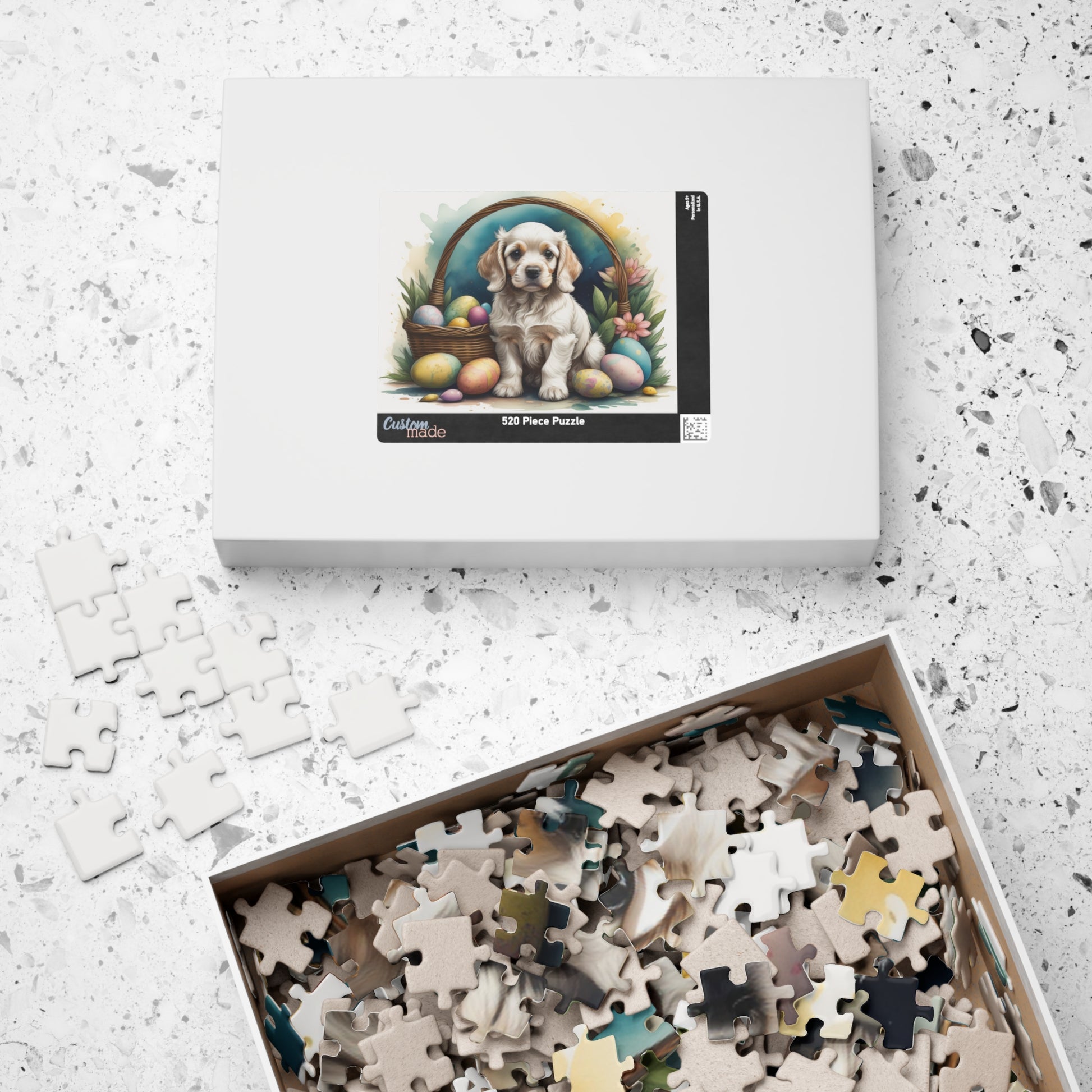 Cocker Spaniel (Light Gold) Easter Puppy Puzzle - Dog Lovers, Mental Health Benefits, Holiday Fun, Mindfulness, Stress Relief, Festive Gift