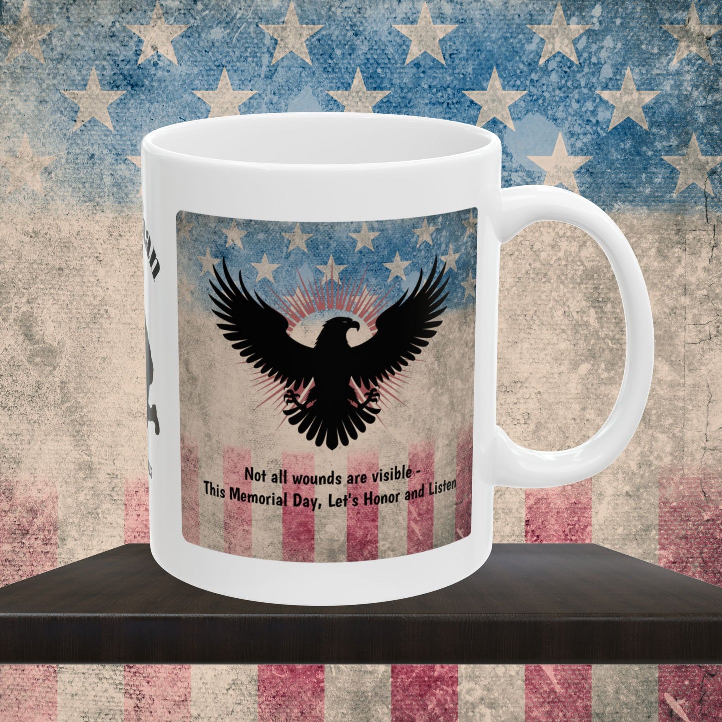 Personalized Memorial Day Mug - "Not All Wounds Are Visible" PTSD Support Tribute