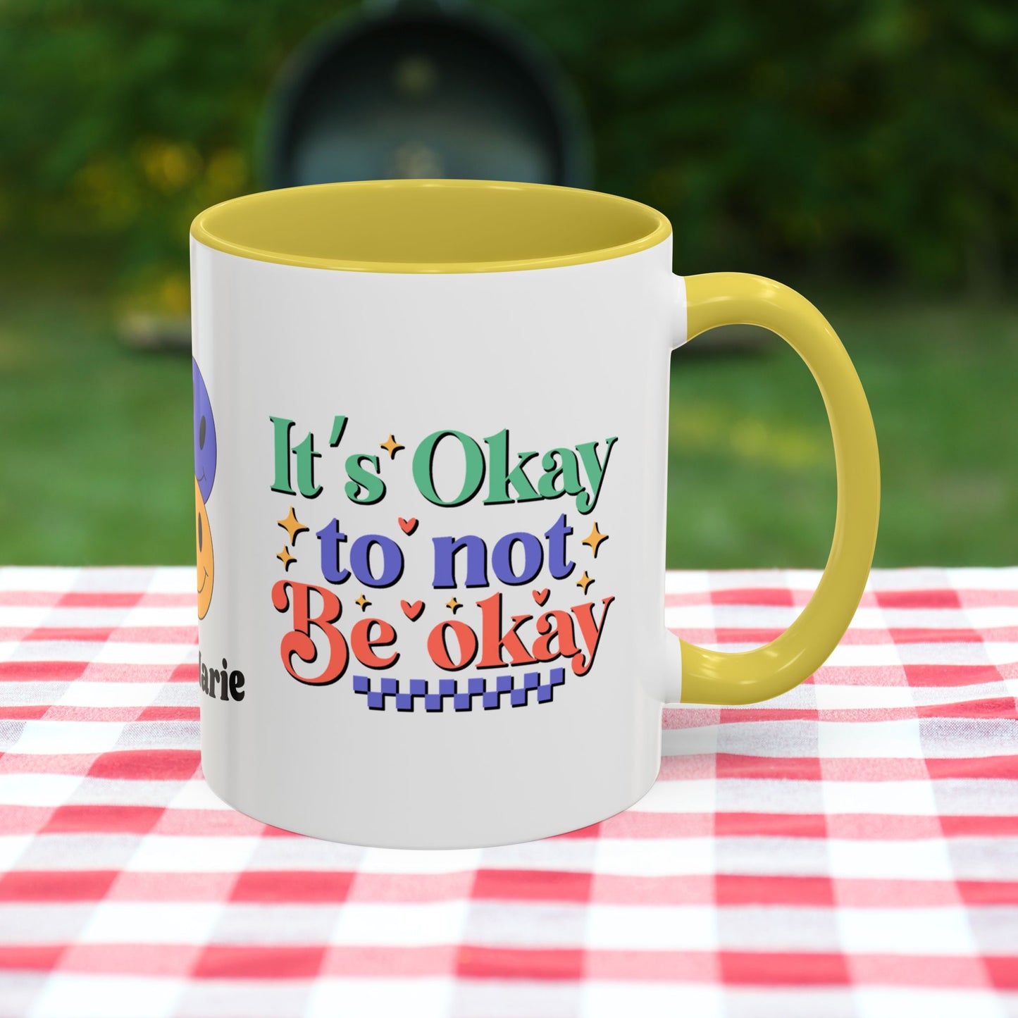 It’s Okay to Not Be Okay - Custom Retro Mental Health Awareness Mug for Support & Emotional Strength