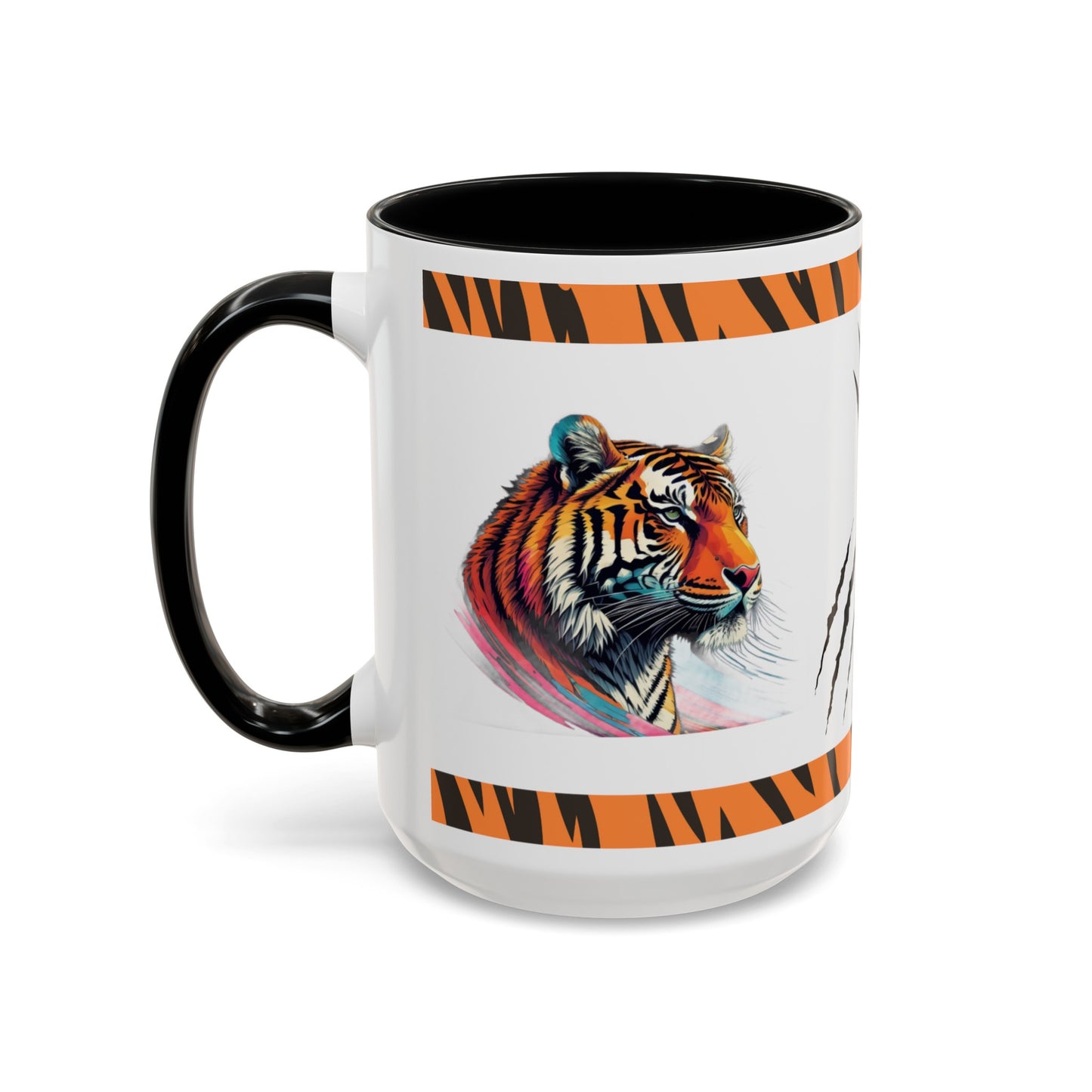 Stripes of Strength: Tiger Accent Coffee Mug (11, 15oz)