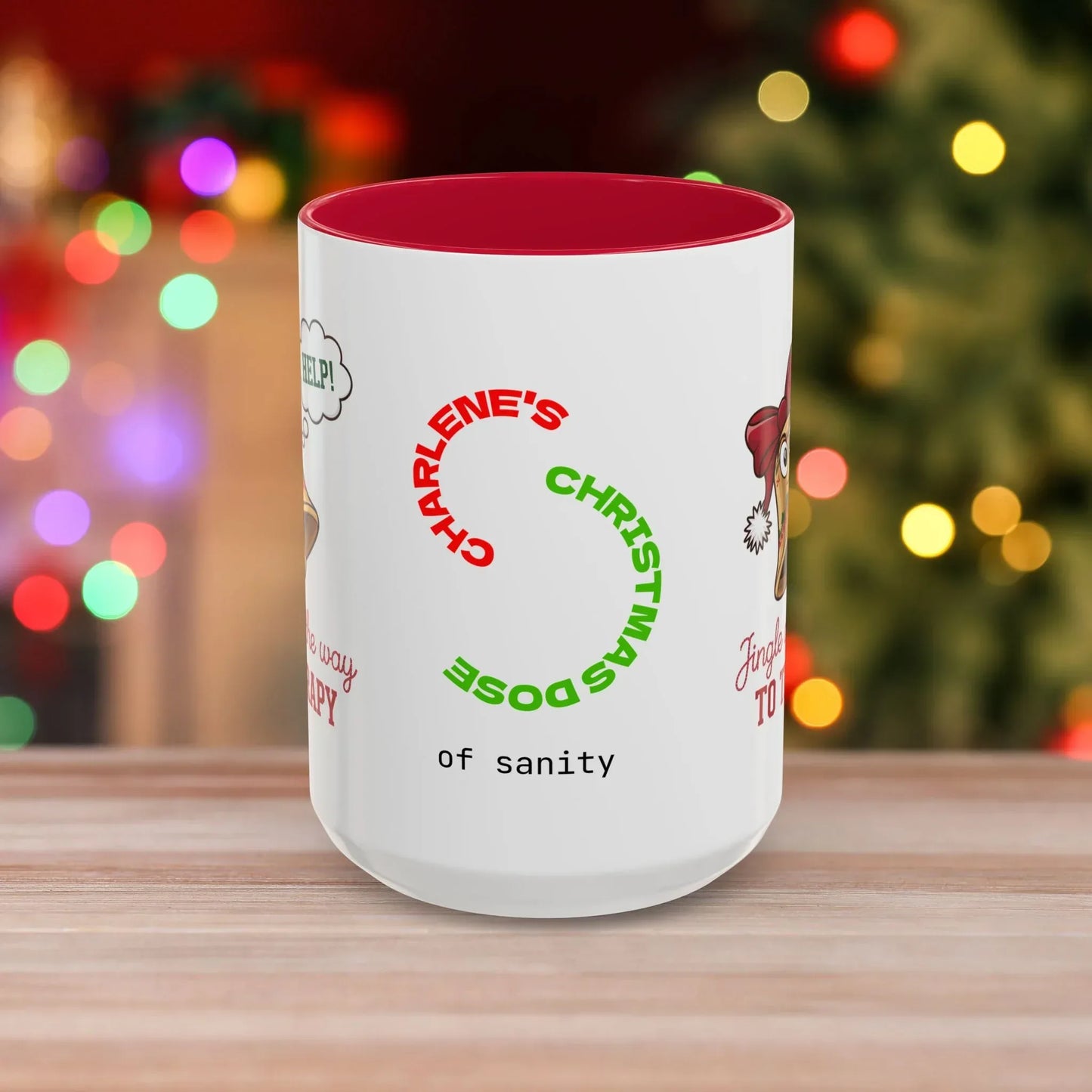 Shop our premium jingle all the way to therapy christmas mug 2 from MySisterIsASurvivor.