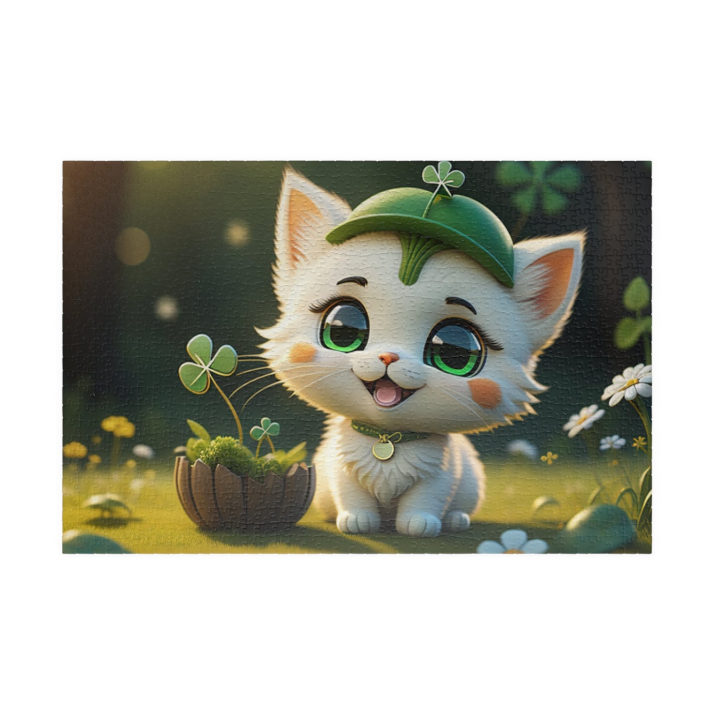 Clover Comfort Cat - St. Patrick's Day Mental Health Puzzle