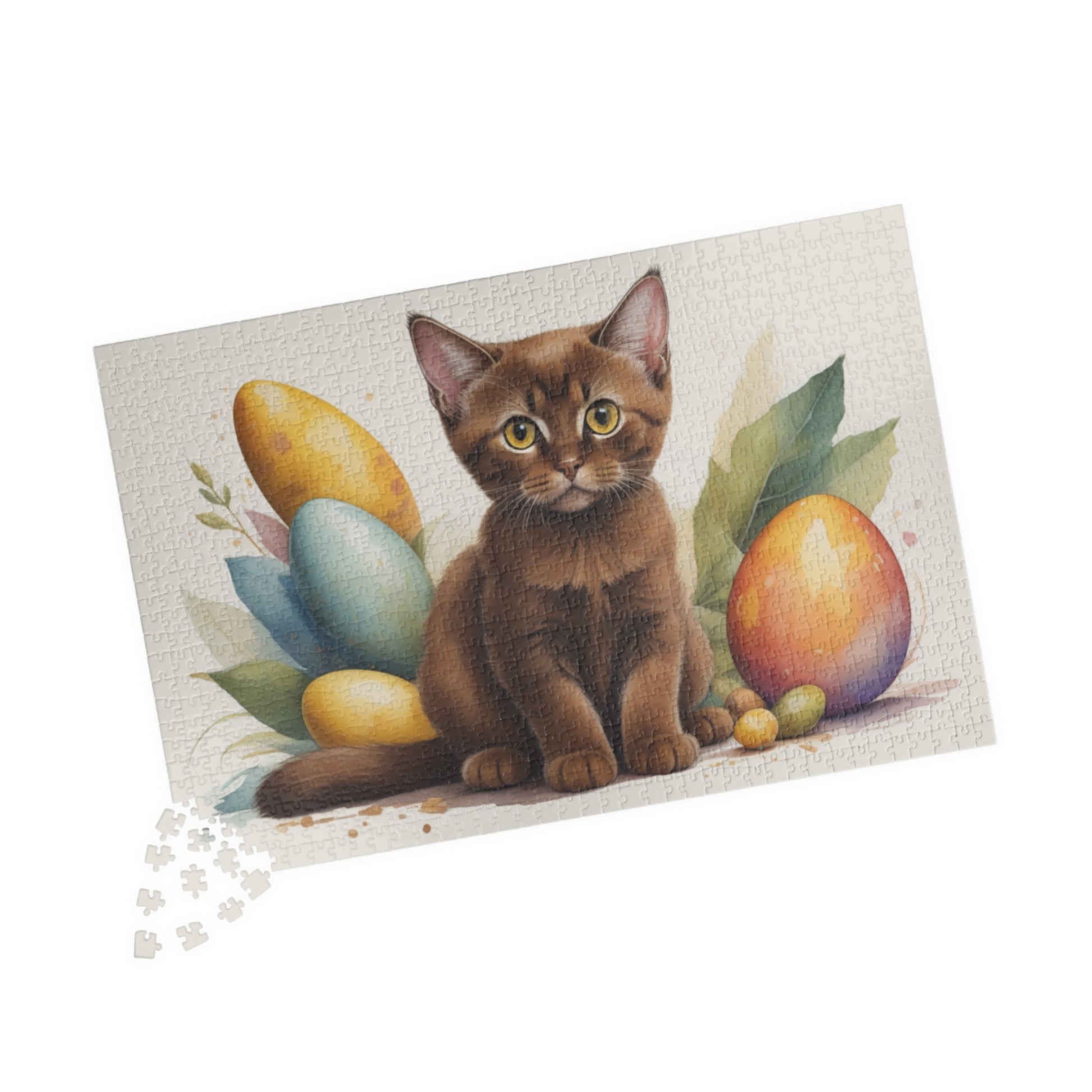 Burmese Easter Kitten Puzzle - Cat Lovers, Mental Health Benefits, Holiday Fun, Mindfulness, Stress Relief, Festive Gift