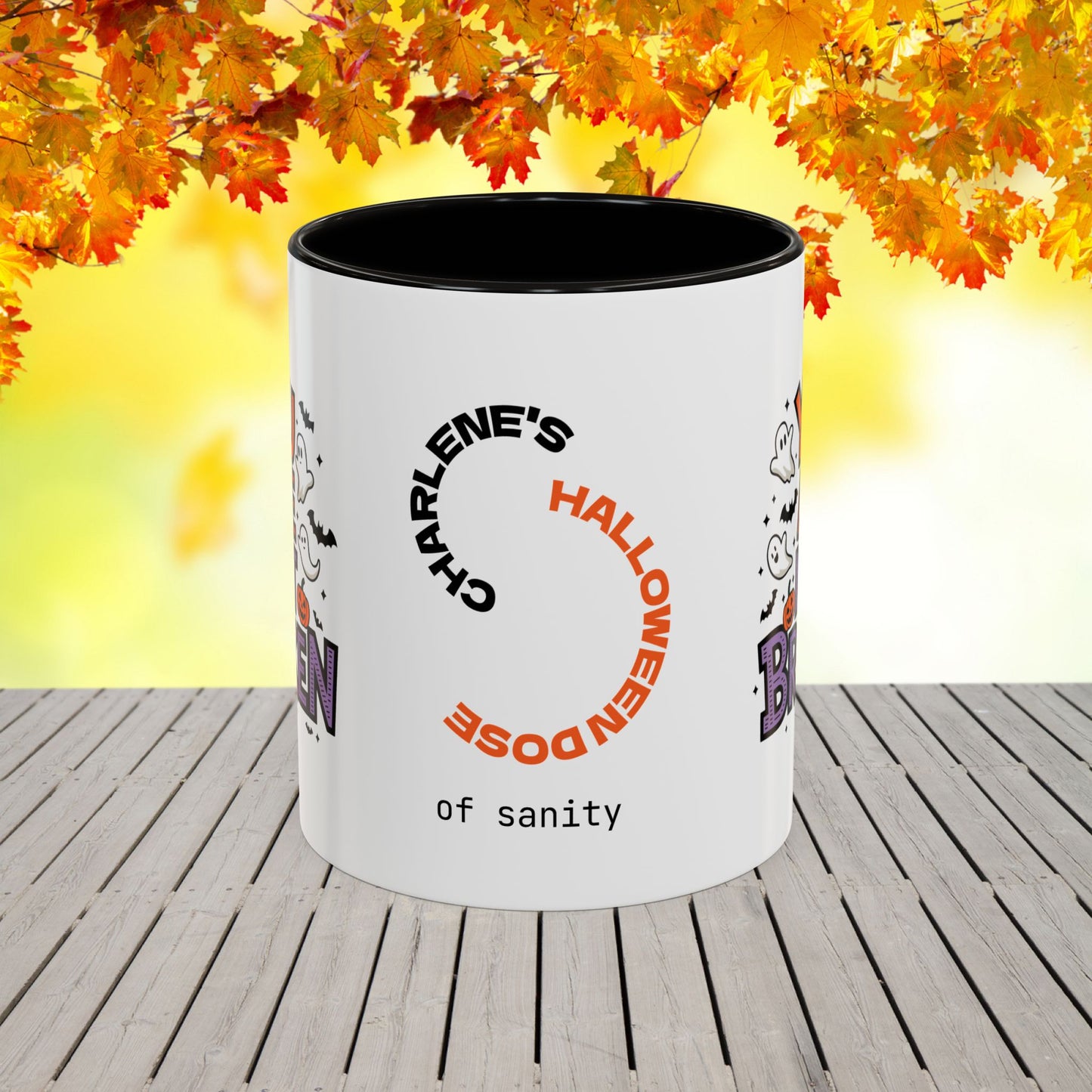 Halloween mug with “You Are Not Broken” quote, personalized self-care gift for healing and emotional support.