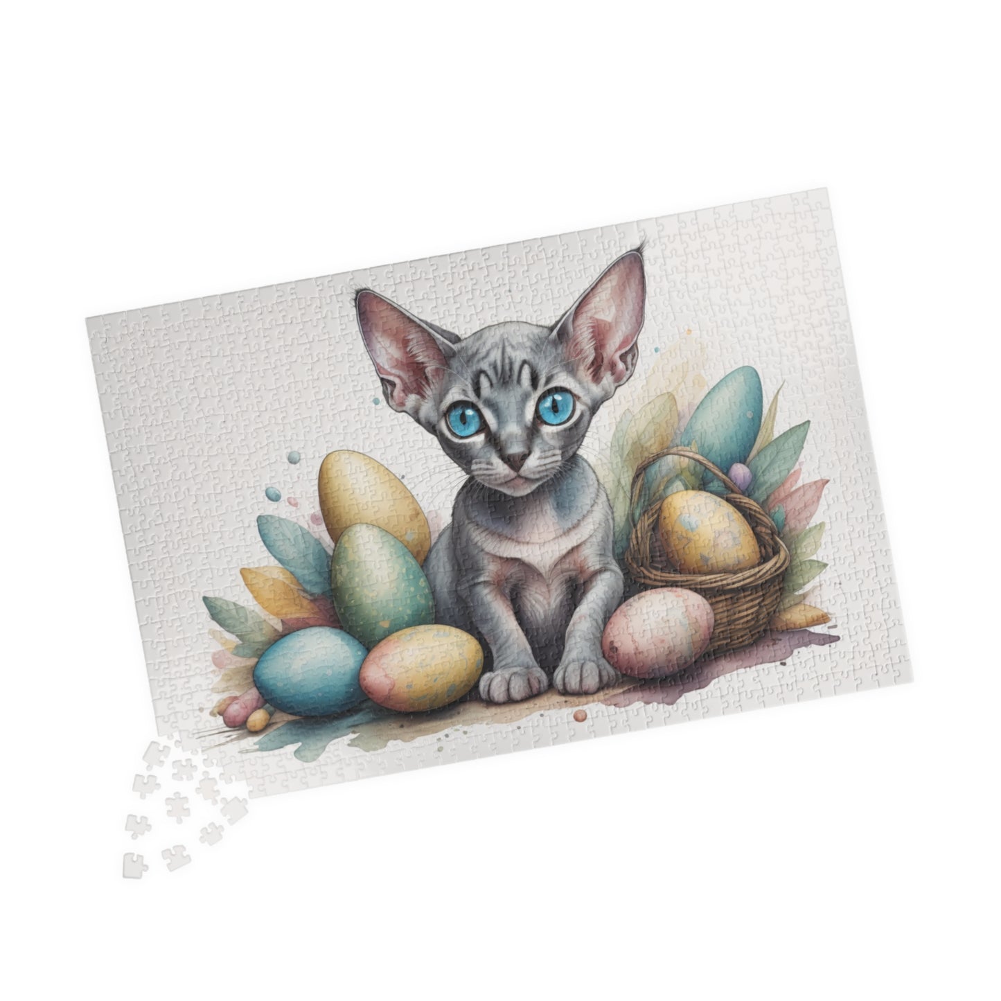 Sphynx Easter Kitten Puzzle - Cat Lovers, Mental Health Benefits, Holiday Fun, Mindfulness, Stress Relief, Festive Gift