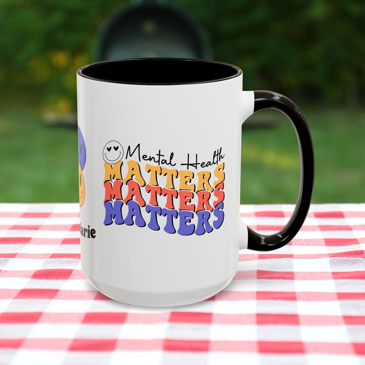 Mental Health Matters - Custom Retro Uplifting Mug for Mental Health Support & Emotional Well-Being