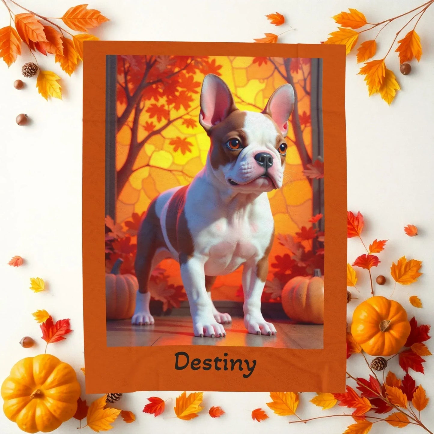 Shop our premium red pied french bulldog velveteen plush blanket from MySisterIsASurvivor.
