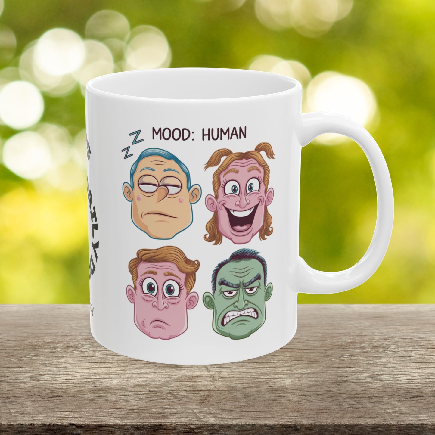 Mood: Human Funny Mental Health Mug, Stylish Ceramic Coffee Cup, Positive Affirmation Gift, Anxiety Relief, Self-Care Mug, Therapist Office Décor