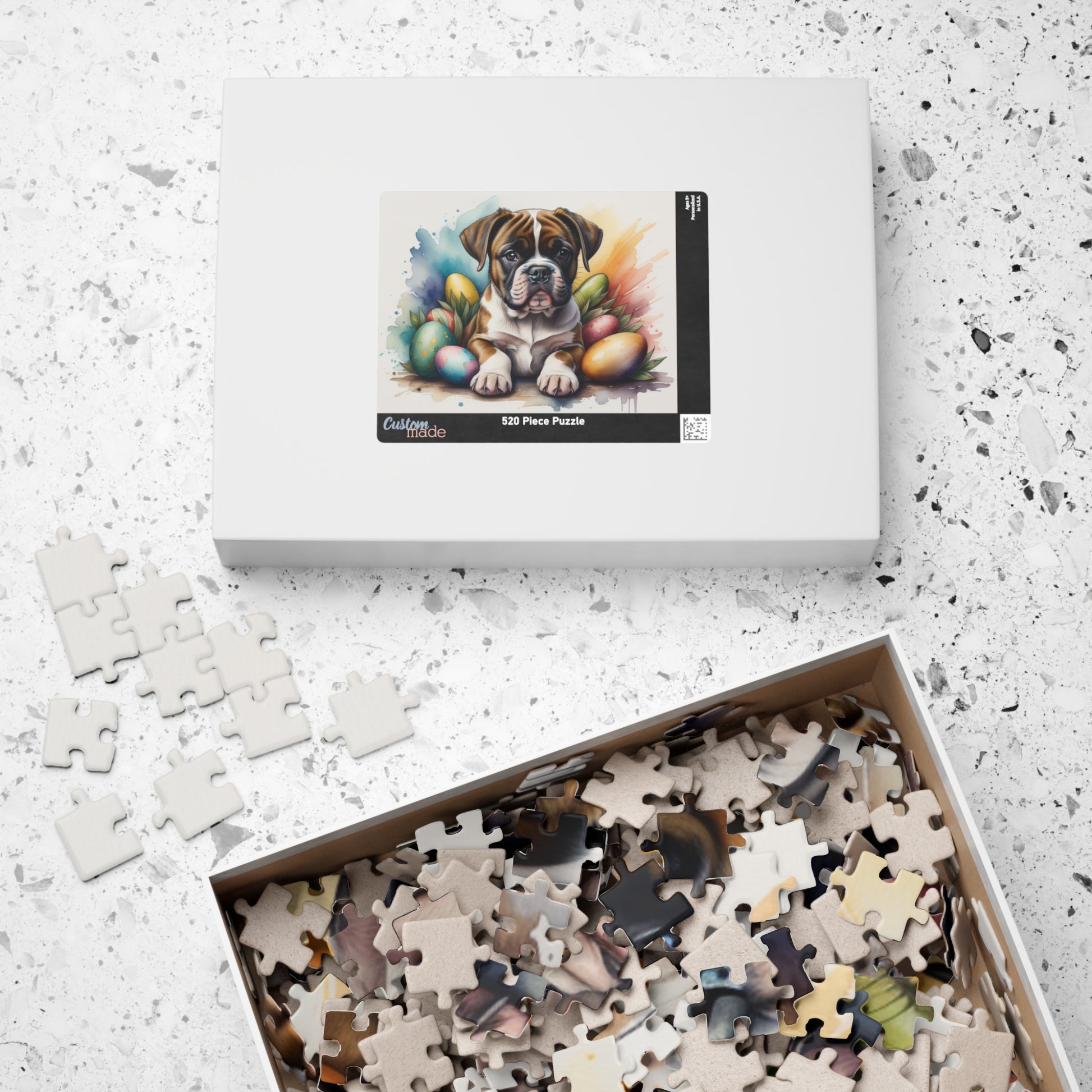 Boxer Easter Puppy Puzzle - Dog Lovers, Mental Health Benefits, Holiday Fun, Mindfulness, Stress Relief, Festive Gift