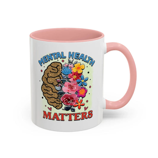 Shop our mental health matters accent coffee mug 11 15oz featuring the 11oz style option from MySisterIsASurvivor.