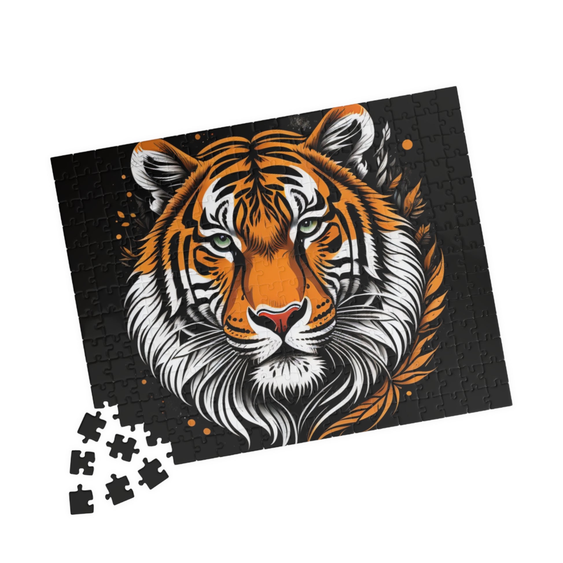 Bold tiger-themed puzzle featuring a powerful jungle cat design symbolizing strength, courage, and inner confidence