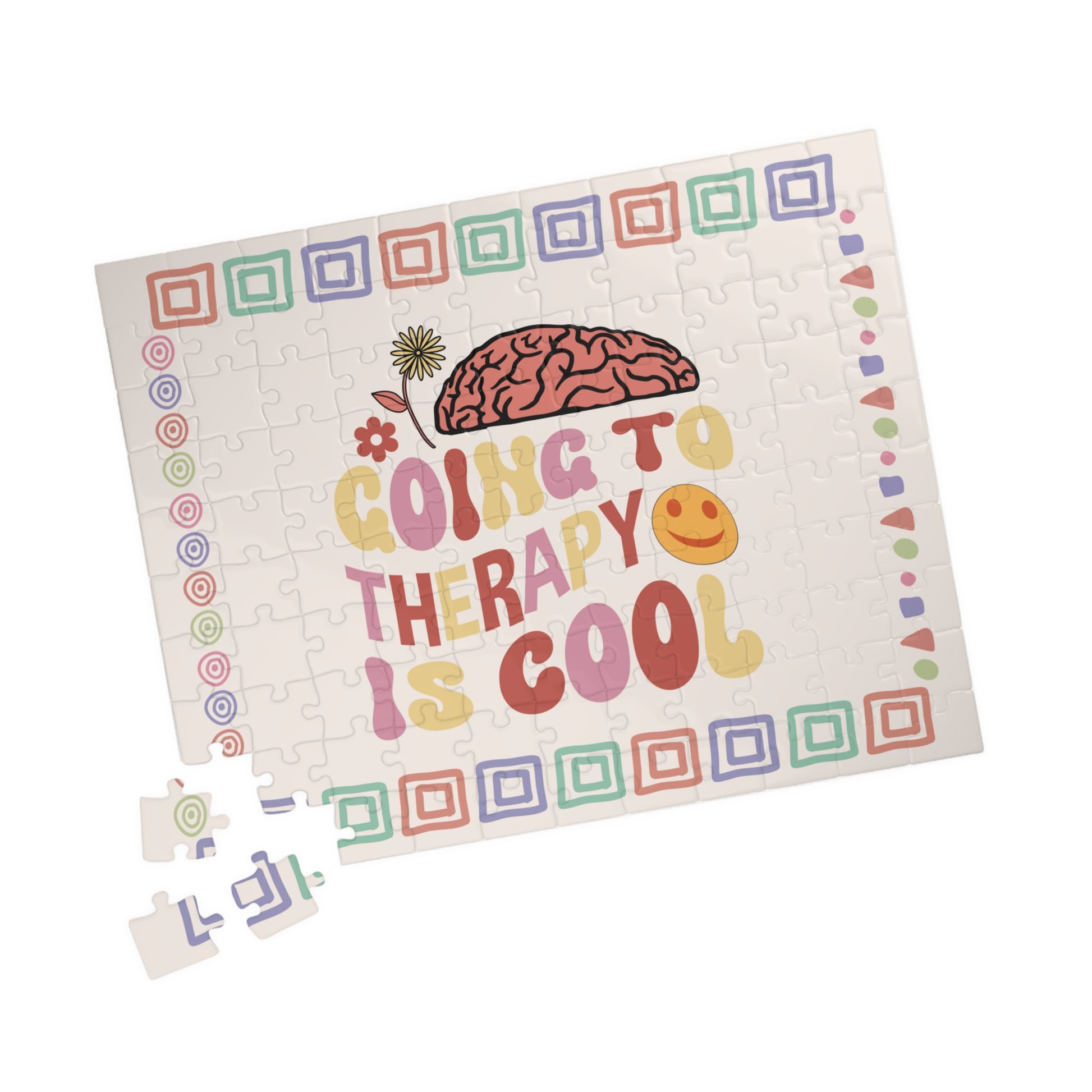 Going To Therapy Is Cool - Mental Health Quote Puzzle
