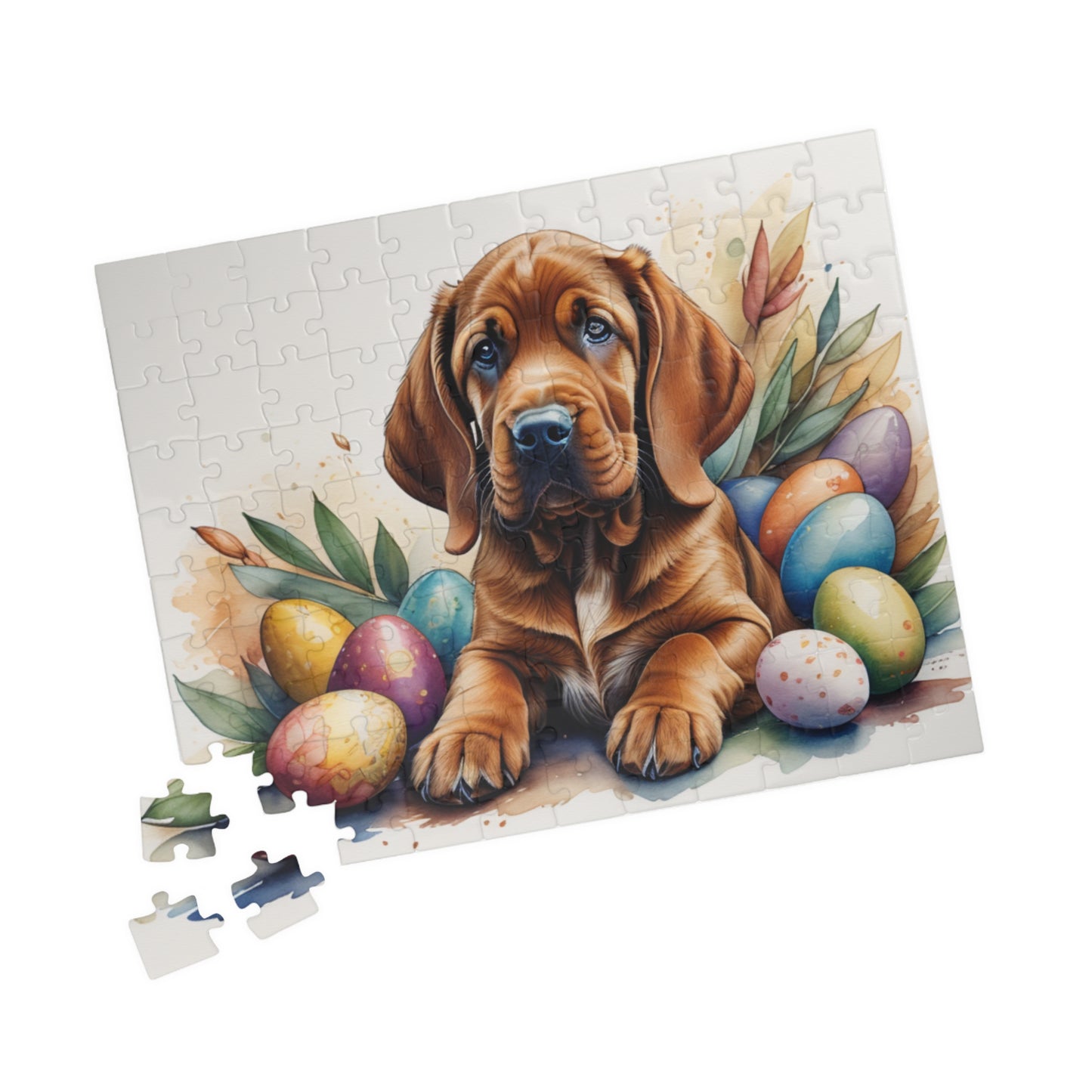 Bloodhound Easter Puppy Puzzle - Dog Lovers, Mental Health Benefits, Holiday Fun, Mindfulness, Stress Relief, Festive Gift