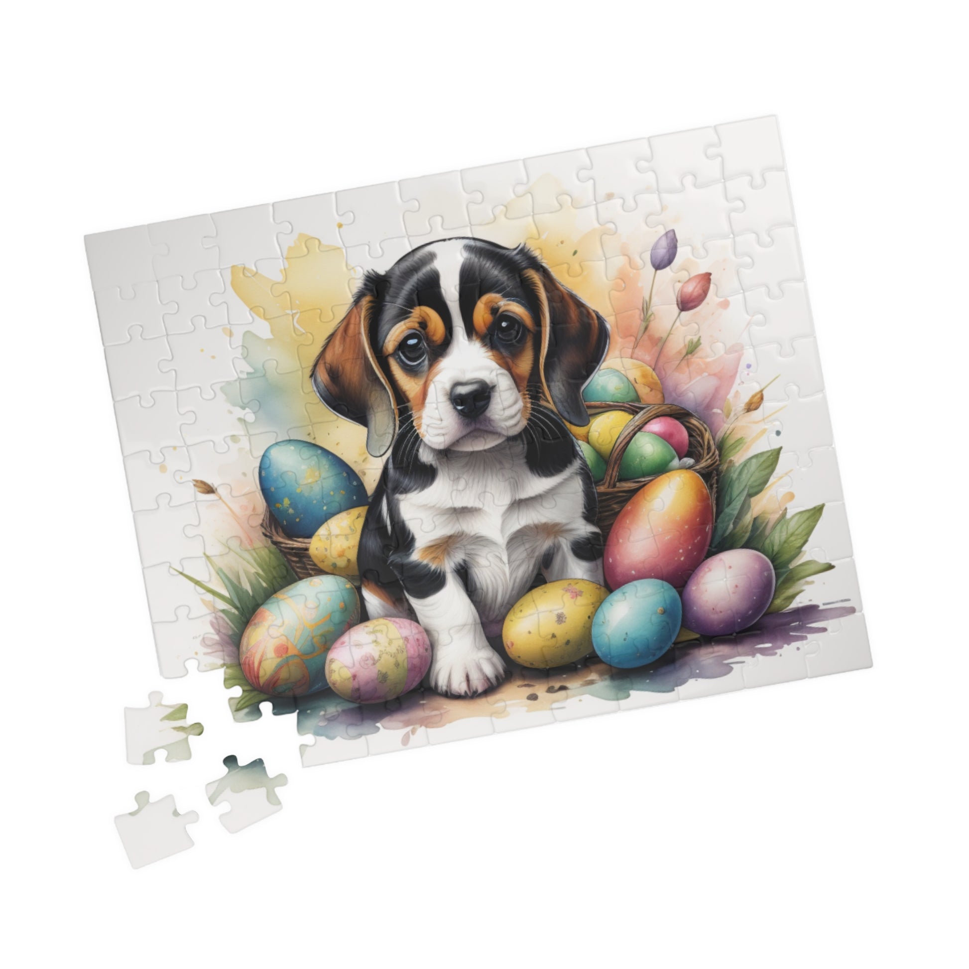 Beagle Easter Puppy Puzzle - Dog Lovers, Mental Health Benefits, Holiday Fun, Mindfulness, Stress Relief, Festive Gift