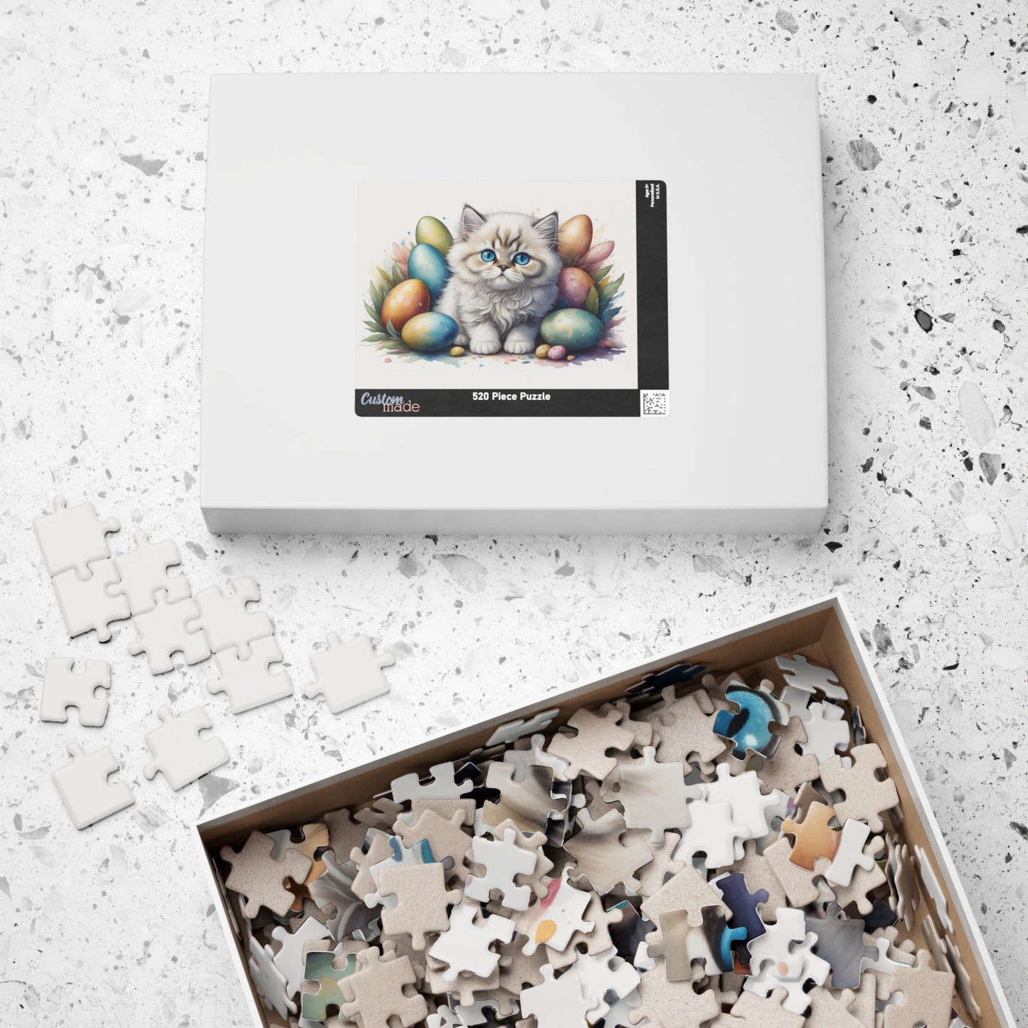 Persian Easter Kitten Puzzle - Cat Lovers, Mental Health Benefits, Holiday Fun, Mindfulness, Stress Relief, Festive Gift