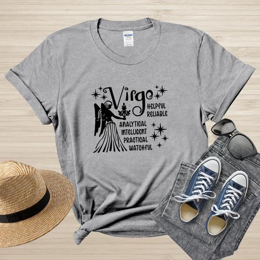 Virgo Zodiac T-Shirt, astrology horoscope tee, Virgo birthday shirt gift for men or women