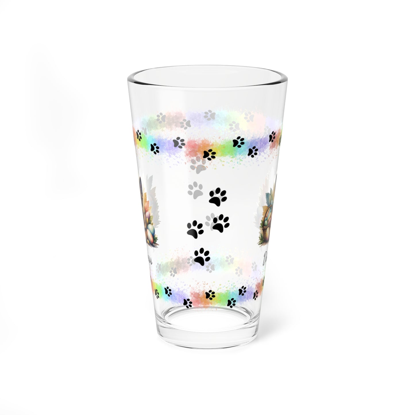 German Shepherd (Saddle) Personalized Easter Puppy 16oz Pint Glass - Custom Dog Design, Mental Health Gift, Easter Décor, and Festive Celebrations