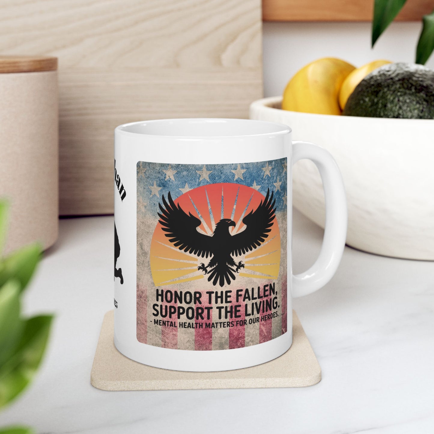 Personalized Memorial Day Mug - "Honor The Fallen, Support The Living" PTSD Support Tribute