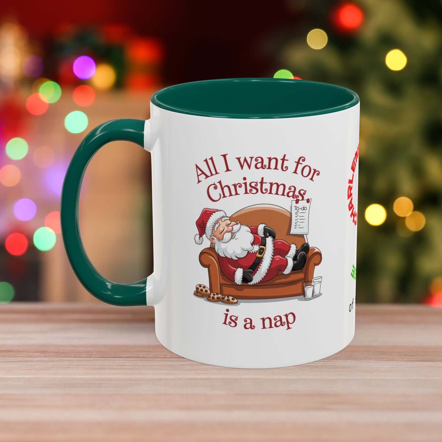 All I Want For Christmas Is A Nap - Colorful Holiday Mug with Accent Color