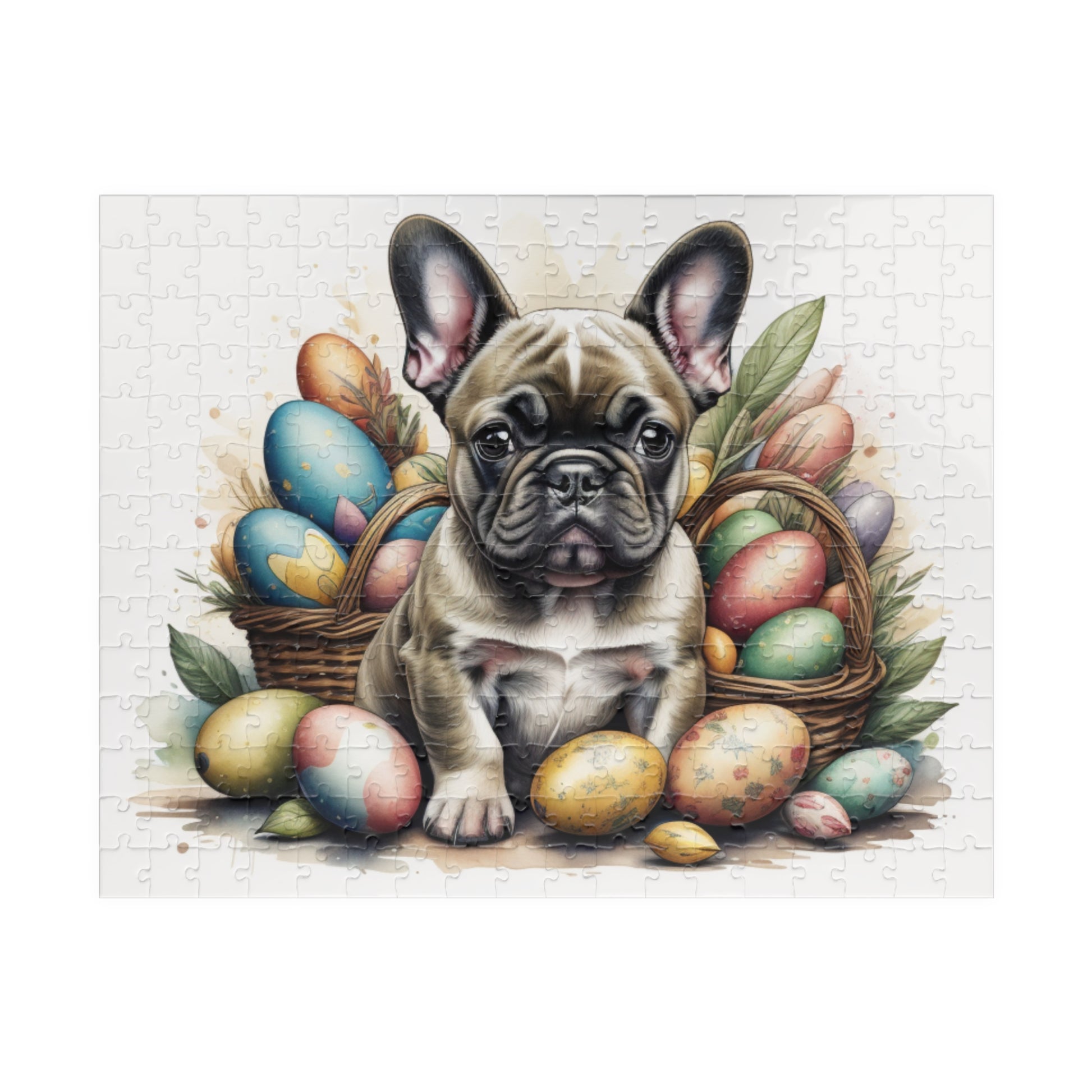 French Bulldog (Brindle) Easter Puppy Puzzle - Dog Lovers, Mental Health Benefits, Holiday Fun, Mindfulness, Stress Relief, Festive Gift
