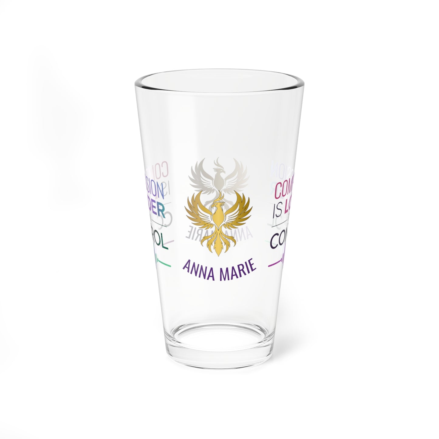 Rise & Reclaim Pint Glass – Compassion Is Louder Than Control | Mental Health Support Gift