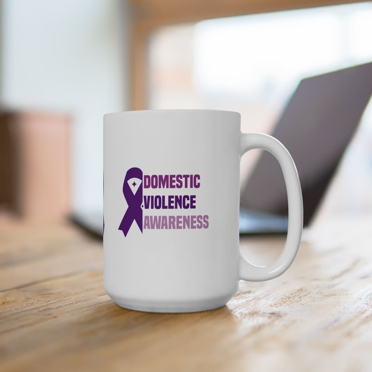 Domestic Violence Awareness Ceramic Mug - Support, Empowerment, Strength