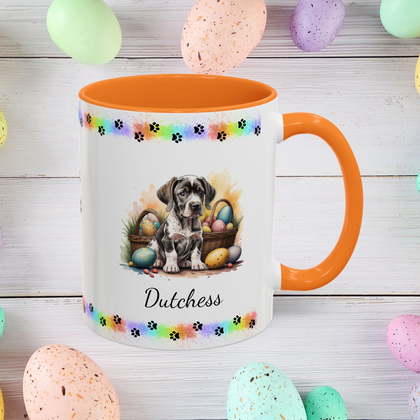 German Shorthaired Pointer Easter puppy coffee mug, personalized cute dog gift for mental health support and comfort
